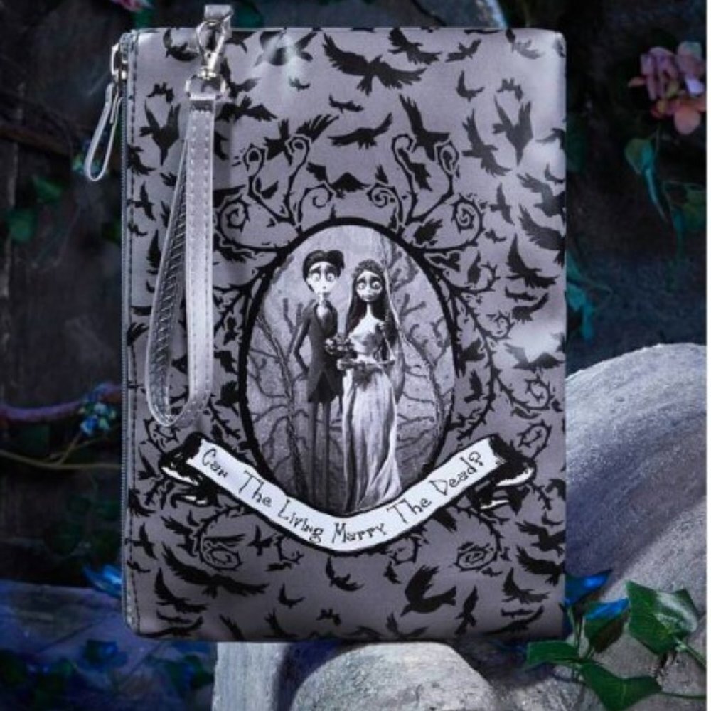 Corpse Bride Wristlet Zipper Bag PU 9x12 Romwe